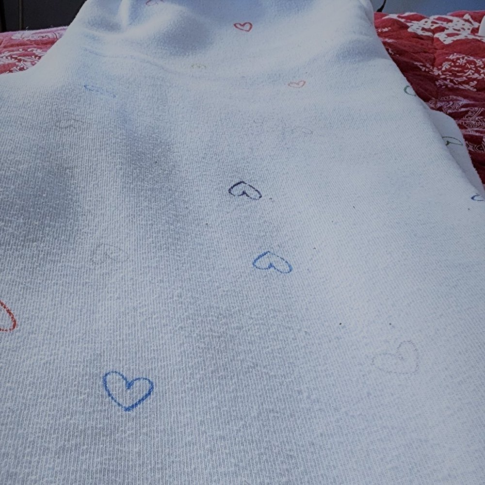 White Matching Jogger Set With Hearts! - image 5